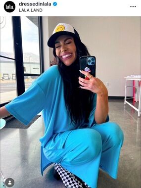 Dressed in LALA Ribbed Playsuit in Electric Blue